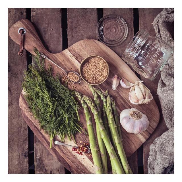 Rustic Asparagus - Wrapped Canvas Photograph Ebern Designs Format: 260g/m² Canvas, Size: 70cm H x 70cm W on Productcaster.