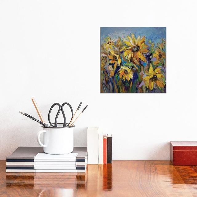 Sunflowers by Ekaterina Ermilkina - Painting on Canvas Rosalind Wheeler Format: Wrapped Canvas, Size: 30.48cm H x 30.48cm W x 1.91cm D on Productcaster.