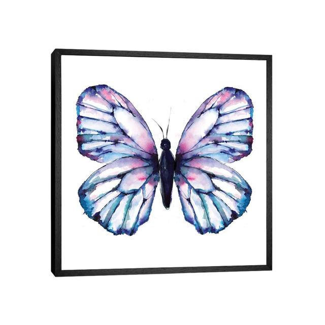 Butterfly Iridescent by Sara Berrenson - Print on Canvas August Grove Format: Black Framed, Size: 93.98cm H x 93.98cm W x 3.81cm D on Productcaster.