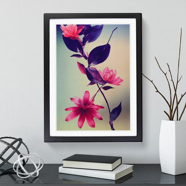 The Mysterious Flowers - Picture Frame Painting Marlow Home Co. Frame Colour: Black, Size: 46cm H x 34cm W x 2cm D on Productcaster.