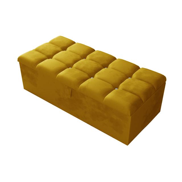 Picabo 102cm Wide Rectangle Striped Storage Ottoman with Storage Fairmont Park Upholstery Colour: Turmeric on Productcaster.