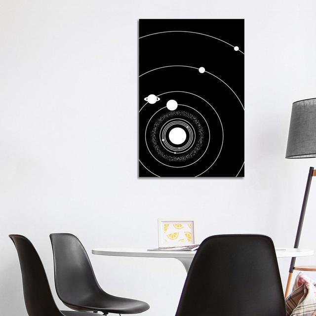 Minimalist Solar System I by GetYourNerdOn - Wrapped Canvas Graphic Art Latitude Run Size: 101.6cm H x 66.04cm W x 3.81cm D on Productcaster.