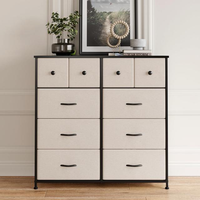 Ahlanie 10 - Drawer Chest of Drawers Latitude Run Colour: Beige on Productcaster.