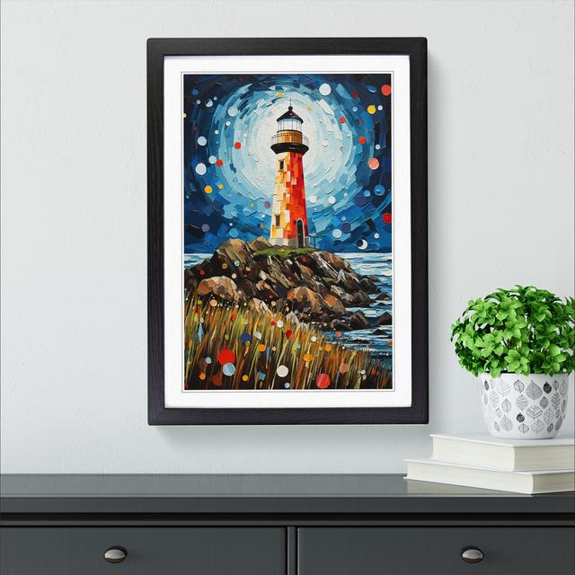 Lighthouse Dadaism - Single Picture Frame Print on Wood Breakwater Bay Size: 34cm H x 25cm W x 2cm D, Format: Black Framed on Productcaster.