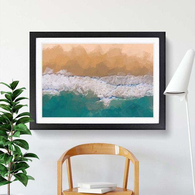 Huntington Beach California in Abstract - Picture Frame Graphic Art Print East Urban Home Size: 50cm H x 76cm W x 2cm D, Frame Option: Black on Productcaster.