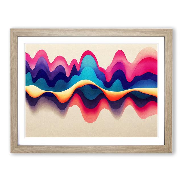 Abstract Soundwave Art Vol.3 - Picture Frame Graphic Art Metro Lane Size: 46cm H x 64cm W x 2cm D, Frame Colour: Oak on Productcaster.