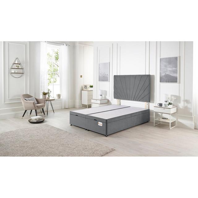 Solid Wood and Upholstered Ottoman Bed Fairmont Park Colour: Charcoal, Size: Small Double on Productcaster.