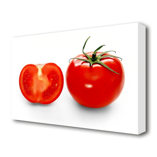 Red Tomato Sliced Kitchen - Photograph Print on Canvas East Urban Home Size: 66 cm H x 101.6 cm W on Productcaster.