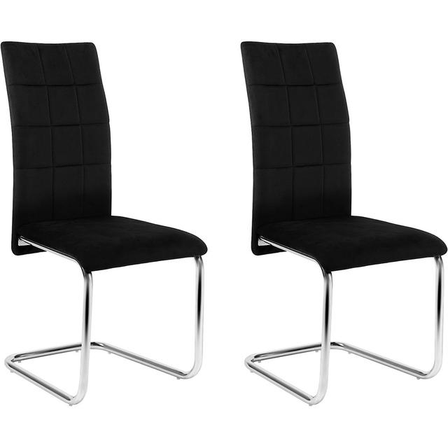 Francys Velvet Full Back Cantilever Chair (Set of 2) Metro Lane Upholstery Colour: Black on Productcaster.