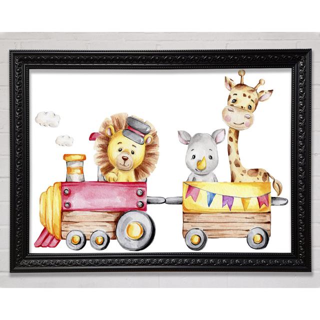 The Animal Train Zoomie Kids Size: 42cm H x 59.7cm W x 3cm D, Format: Charlotte Black Framed Paper on Productcaster.