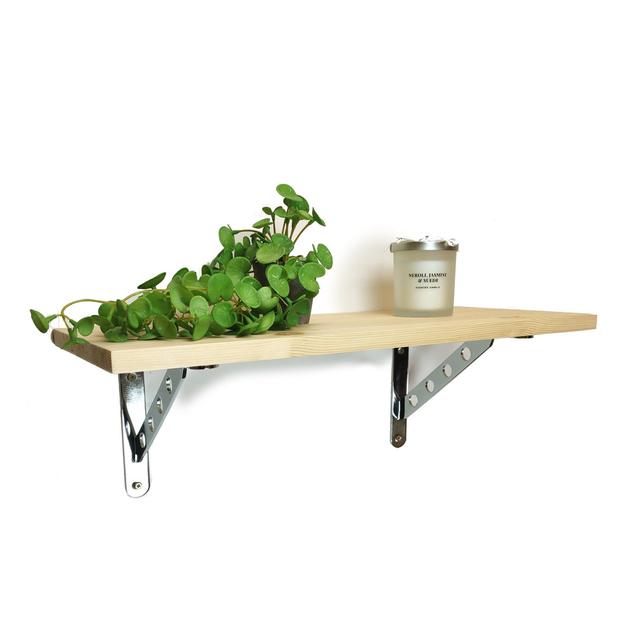 Aarolyn Solid Wood Bracket Shelf Borough Wharf Size: 22" H x 80" W x 25" D on Productcaster.