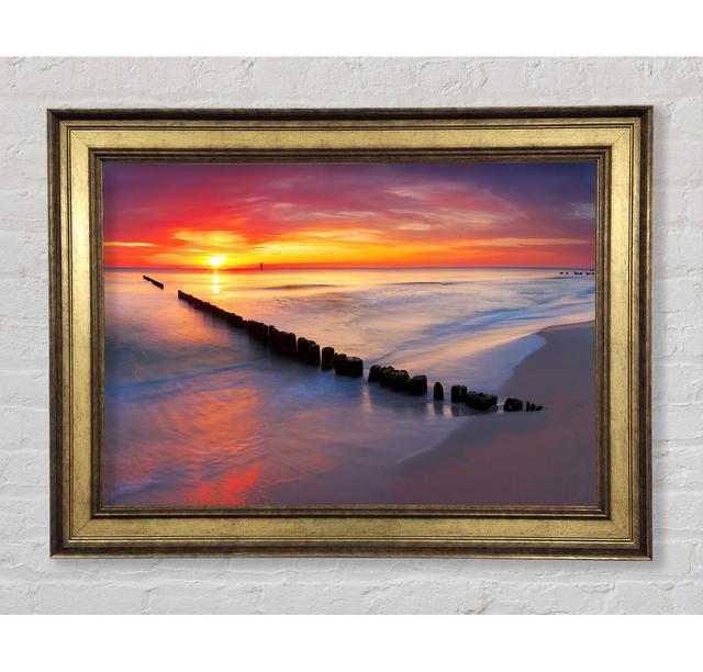 Movement Of The Sunset Ocean Framed Print Bright Star Size: 21cm H x 42cm W x 8cm D on Productcaster.