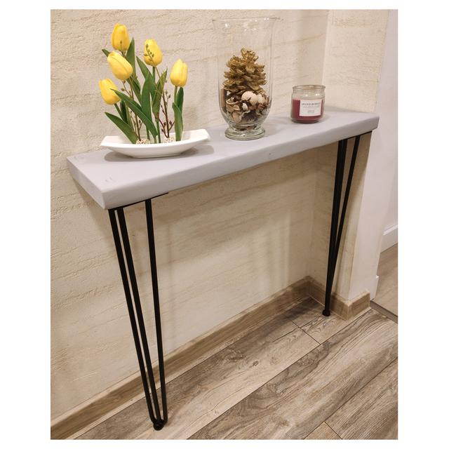 Lagenia Console Table 17 Stories Size: 106 H x 40 W x 22.5cm D, Table Top Colour: Antique Grey on Productcaster.