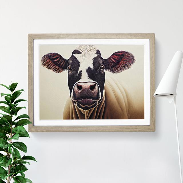 The Vibrant Cow - Single Picture Frame Print Brambly Cottage Size: 25cm H x 34cm W x 2cm D, Frame Colour: Oak Framed on Productcaster.