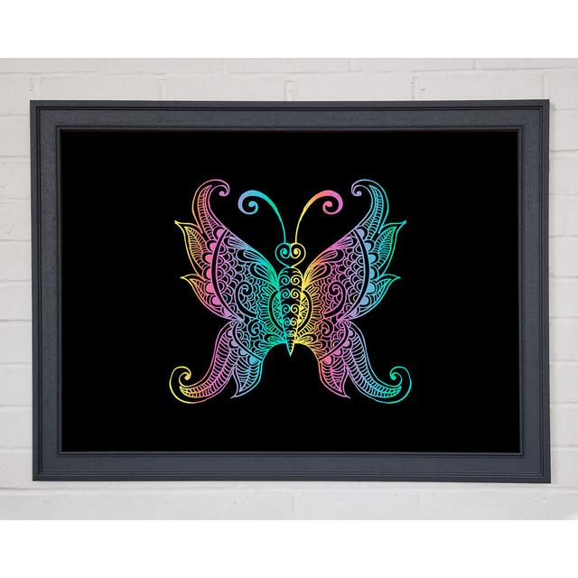 Indian Butterfly Framed Print House of Hampton Format: Grey Framed Paper, Size: 84.1cm H x 118.9cm W x 1.5cm D on Productcaster.