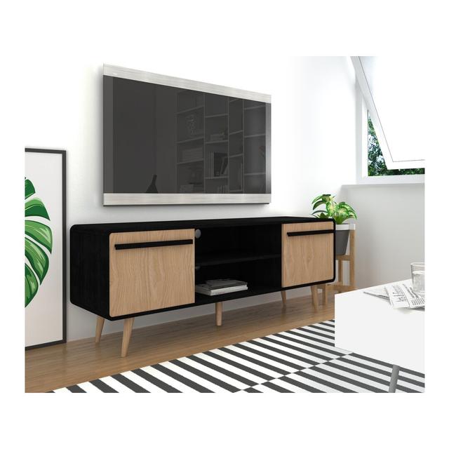 TV-Lowboard Cimarr für TVs bis zu 60" ScanMod Design Farbe: Braun on Productcaster.