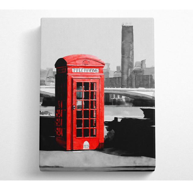 London Red Telephone Box B N W - Wrapped Canvas Art Prints ClassicLiving Size: 121.9cm H x 81cm W x 10cm D on Productcaster.