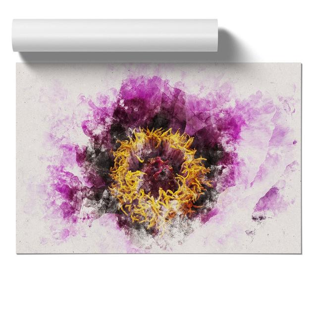 Purple Peony Flower Vol.1 Watercolour - Unframed Graphic Art East Urban Home Size: 21cm H x 30cm W x 0.1cm D on Productcaster.