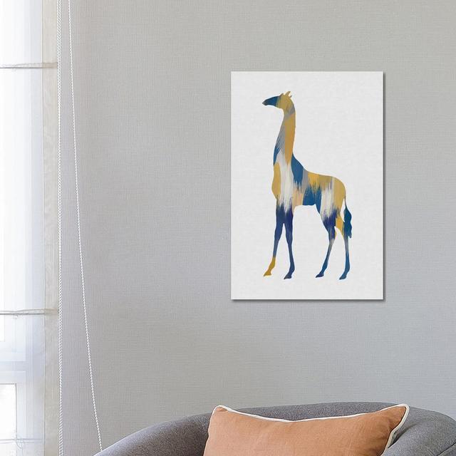 Giraffe Blue And Yellow by Orara Studio - Wrapped Canvas Gallery-Wrapped Canvas Giclée Latitude Vive Size: 66.04cm H x 45.72cm W x 3.81cm D on Productcaster.