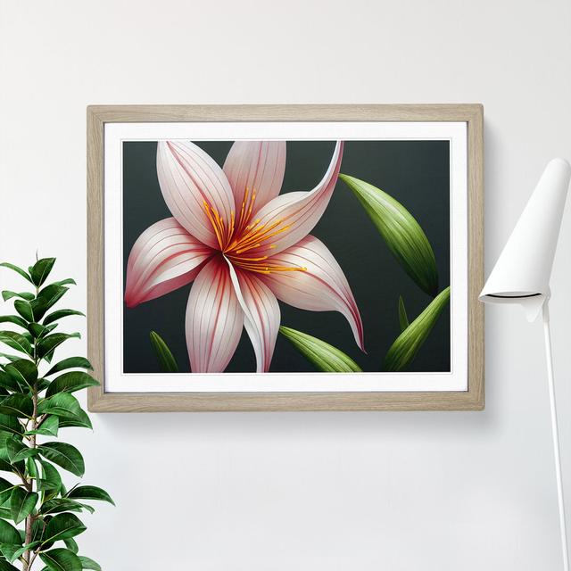 Futuristic Lily Flower Vol.4 - Single Picture Frame Print ClassicLiving Size: 34cm H x 46cm W x 2cm D, Frame Colour: Oak Framed on Productcaster.