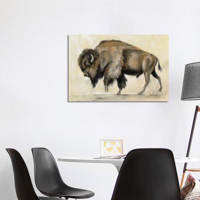 Bronze Buffalo by Silvia Vassileva - Wrapped Canvas Painting Natur Pur Size: 66.04cm H x 101.6cm W X 3.81cm D on Productcaster.