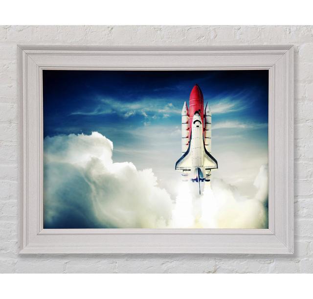 Rocket Launch 1 Framed Print Ebern Designs Size: 100cm H x 141.4cm W on Productcaster.