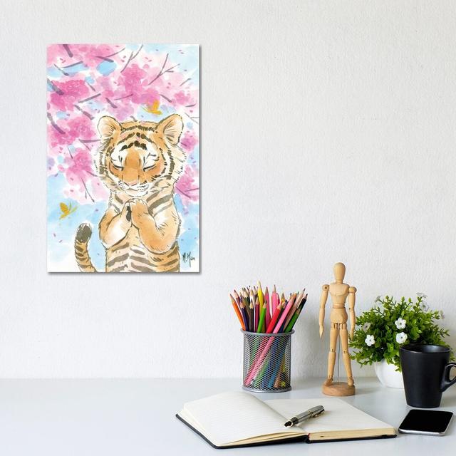 Cherry Blossom Tiger by Martin Hsu - Painting on Canvas Harriet Bee Size: 30.48cm H x 20.32cm W x 1.91cm D, Format: Wrapped Canvas on Productcaster.