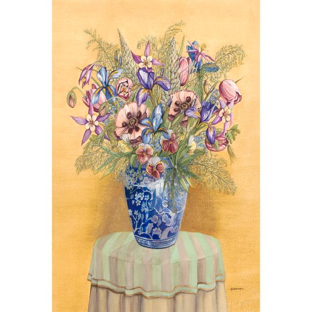 Leinwandbild Bouquet In Asian Vase II Marlow Home Co. Größe: 122 cm H x 81 cm B x 3,8 cm T on Productcaster.