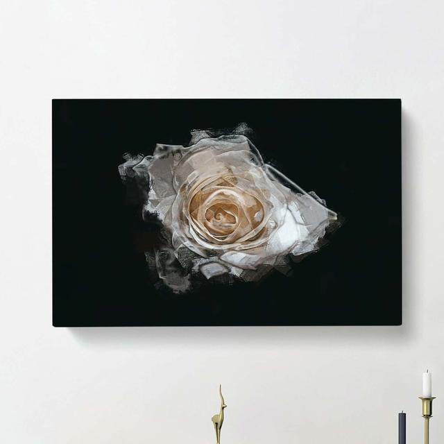 A White Rose In Abstract - Wrapped Canvas Painting East Urban Home Size: 50cm H x 76cm W x 3cm D on Productcaster.