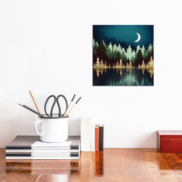 Star Forest Reflection - Graphic Art Print on Canvas Alpen Home Frame Option: No Framed, Size: 66.04cm H x 66.04cm W x 1.91cm D on Productcaster.