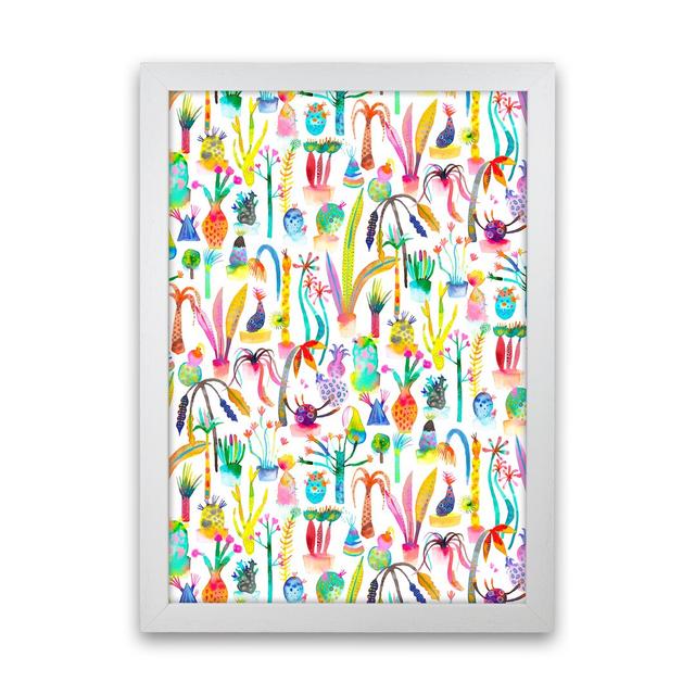 Lush Garden - Print 17 Stories Size: 63cm H x 46cm W x 3cm D, Frame Option: White Framed on Productcaster.