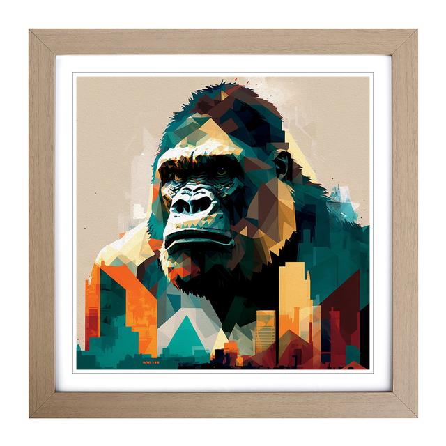 King Kong Geometric - Single Picture Frame Print on Wood Latitude Vive Frame Colour: Oak on Productcaster.