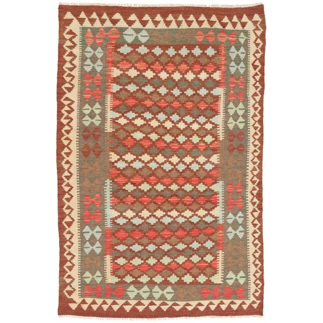 Timpkins Handmade Kilim Wool Brown/Red Rug Carpetfine on Productcaster.