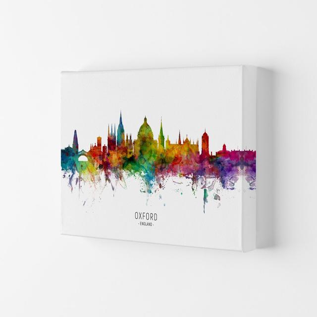 Oxford England Skyline by Michael Tompsett - Graphic Art Print Ebern Designs Format: Wrapped Canvas, Size: 42cm H x 59.4cm W x 4cm D on Productcaster.