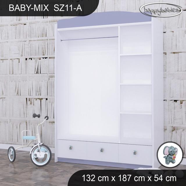 Kleiderschrank Happy Babies Farbe: Lila/Weiß on Productcaster.