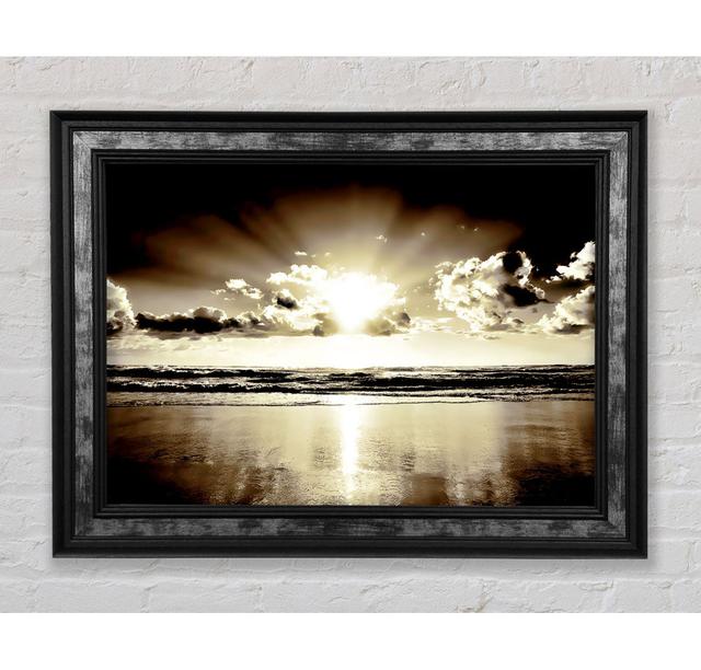 Blue Sunburst - Single Picture Frame Art Prints Bright Star Colour: Brown, Size: 59.7cm H x 84.1cm W x 8cm D on Productcaster.