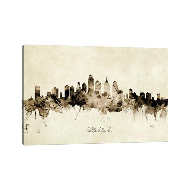 Philadelphia Pennsylvania Skyline by Michael Tompsett - Wrapped Canvas Graphic Art Latitude Run Size: 66.04cm H x 101.6cm W x 3.81cm D on Productcaster.