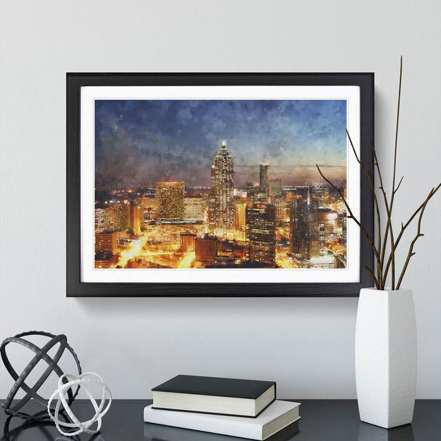 Atlanta Georgia Skyline - Picture Frame Painting East Urban Home Size: 36cm H x 48cm W x 2cm D, Frame Option: Black Framed on Productcaster.