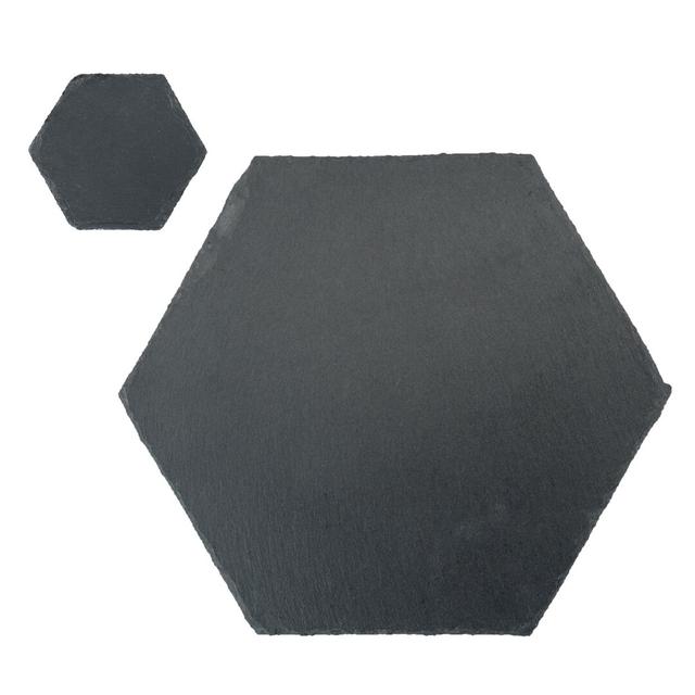 Argon Tableware - Hexagon Slate Placemats & Coasters Set - 12 Pieces (Set of 12) Argon Tableware on Productcaster.