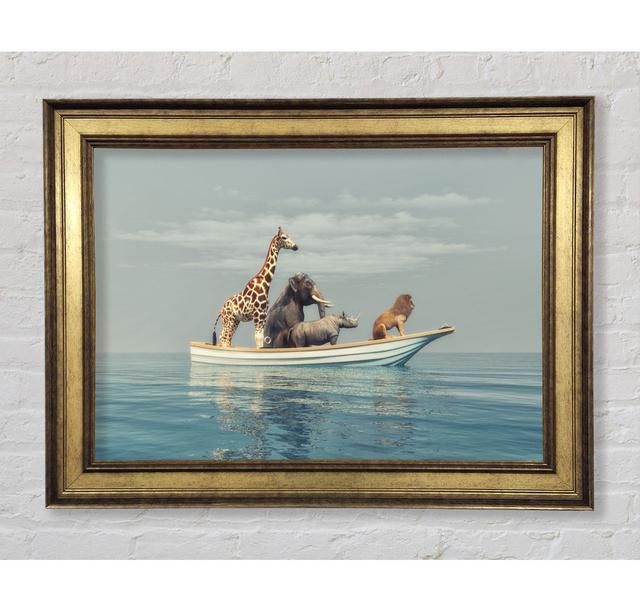 Animal Kingdom Boat Ride Framed Print Highland Dunes Size: 21cm H x 42cm W on Productcaster.