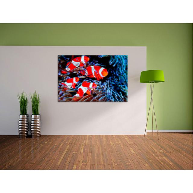 Leinwandbild Clown Fische in Anemone East Urban Home Größe: 40 cm H x 60 cm B on Productcaster.