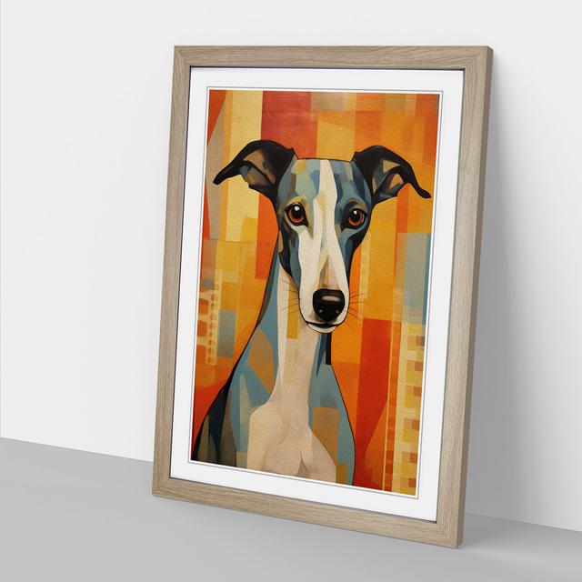 Greyhound No.4 - Print Marlow Home Co. Format: Oak, Size: 34cm H x 25cm W x 2cm D on Productcaster.