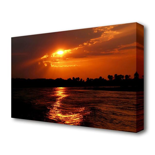 'Orange Waves Lapping Seascape' - Wrapped Canvas Photograph Print East Urban Home Size: 66 cm H x 101.6 cm W x 4.4 cm D on Productcaster.