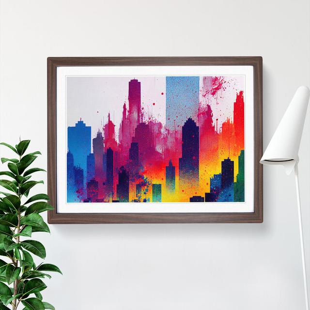 Skyscraper Skyline Splashed Vol.4 Abstract - Single Picture Frame Print Latitude Run Frame Colour: Walnut Framed, Size: 34cm H x 46cm W x 2cm D on Productcaster.