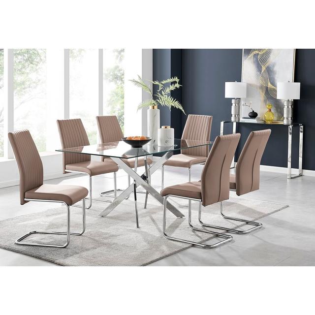 Chowchilla 7 - Piece Dining Set Canora Grey Colour (Chair): Cappuccino Grey on Productcaster.