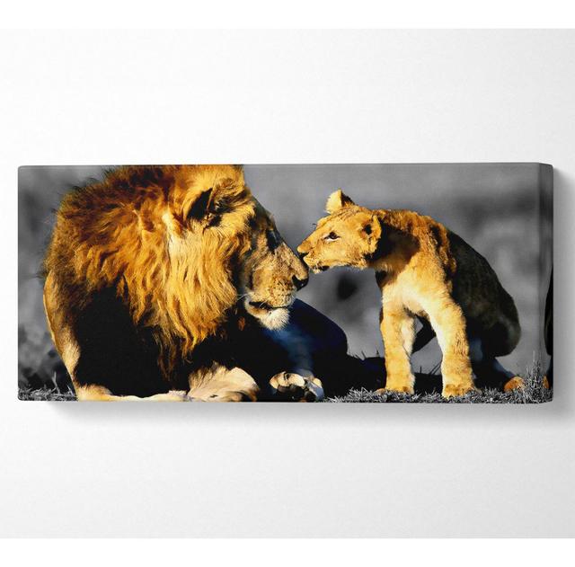 Lions Family Pride - Wrapped Canvas Art Prints Gracie Oaks Size: 50.8cm H x 121.9cm W on Productcaster.