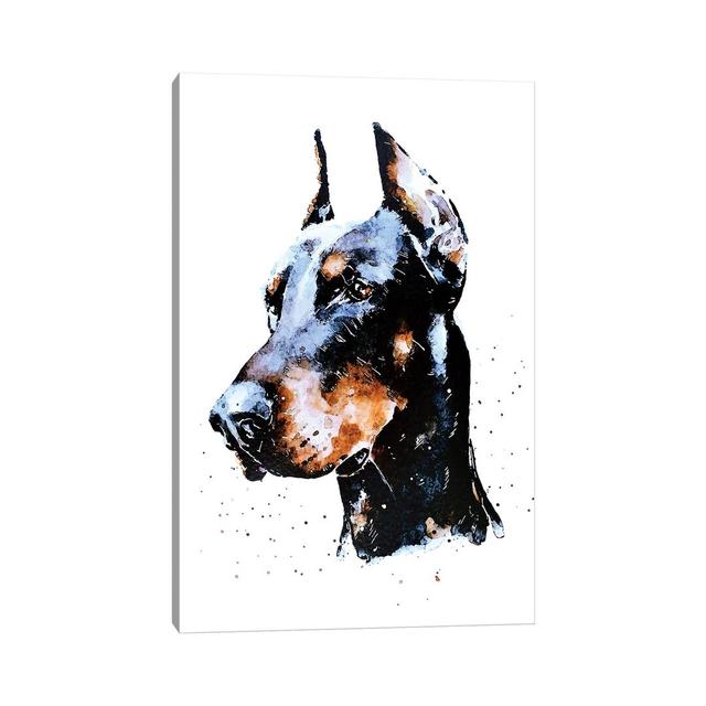 Don Doberman - Painting Print on Canvas Ebern Designs Size: 66.04cm H x 45.72cm W x 3.81cm D, Format: Wrapped Canvas on Productcaster.