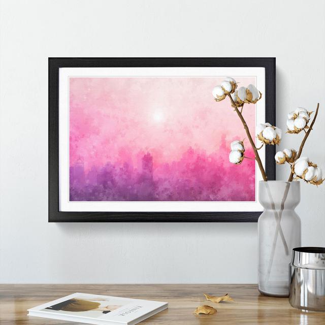 Pink Fog Over The City - Single Picture Frame Print on MDF East Urban Home Format: Black, Size: 33cm H x 45cm W x 2cm D on Productcaster.