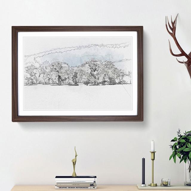 Snow Covered Trees in Abstract - Picture Frame Graphic Art Print East Urban Home Frame Option: Walnut Framed, Size: 48cm H x 65cm W x 2cm D on Productcaster.