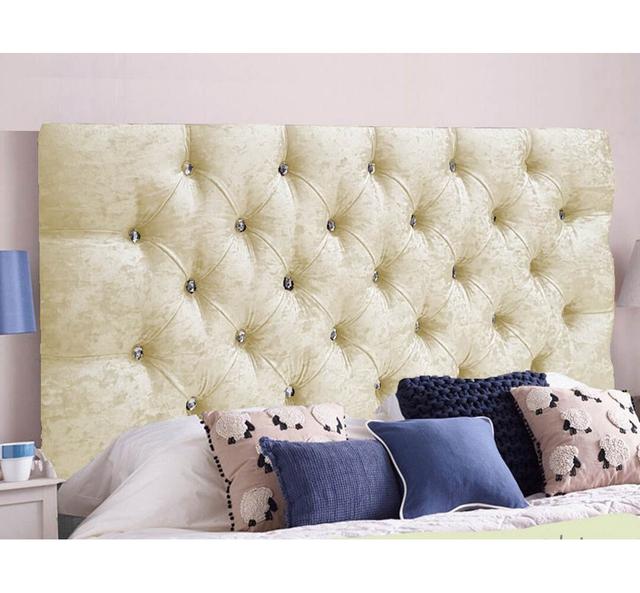 Esters Upholstered Headboard Rosdorf Park Colour: Cream, Upholstery: Velvet, Size: Double (4'6) on Productcaster.